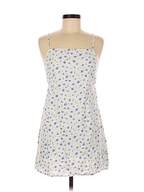 American Eagle Outfitters white Mini Dress with Blue Floral Print and Tie Back